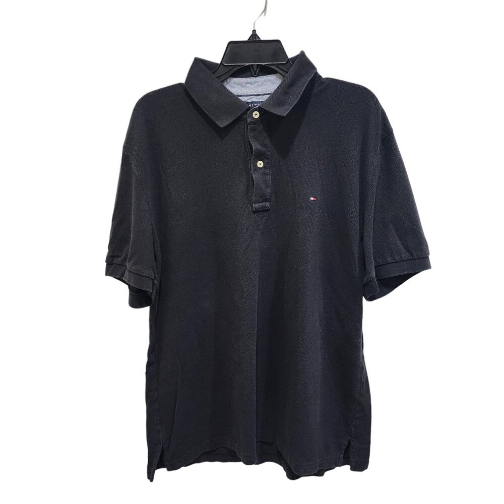 Tommy Hilfiger Men's Classic Fit Short Sleeve Polo Shirt Black Size XL